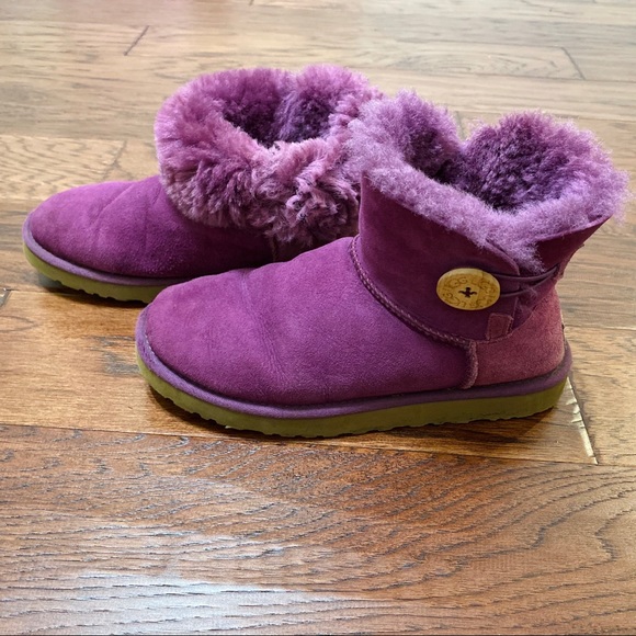 UGG Shoes - UGG Mini Baile Button Purple Boots